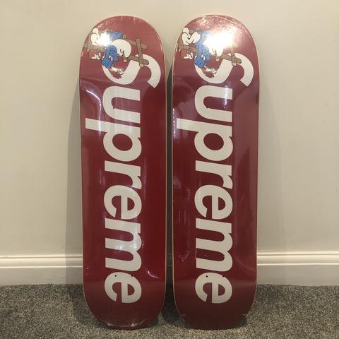 Supreme x Smurfs Skateboard Deck • Red • FW 2020 •... - Depop