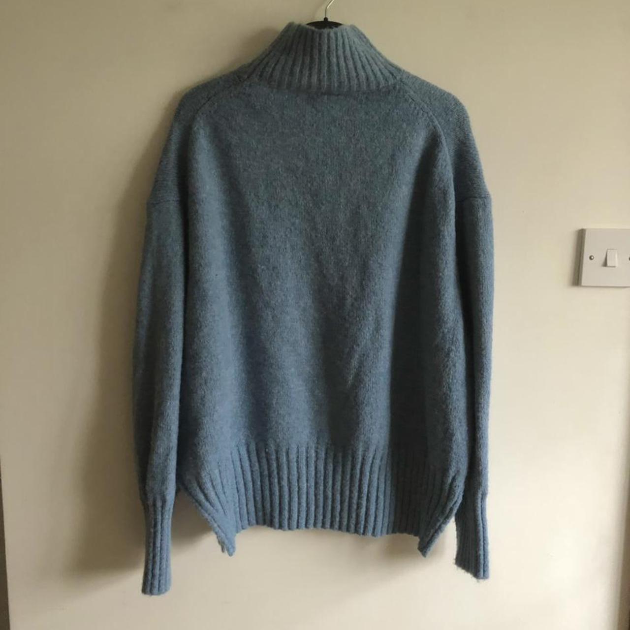 Urban outfitters blue funnel neck tunic jumper /... - Depop