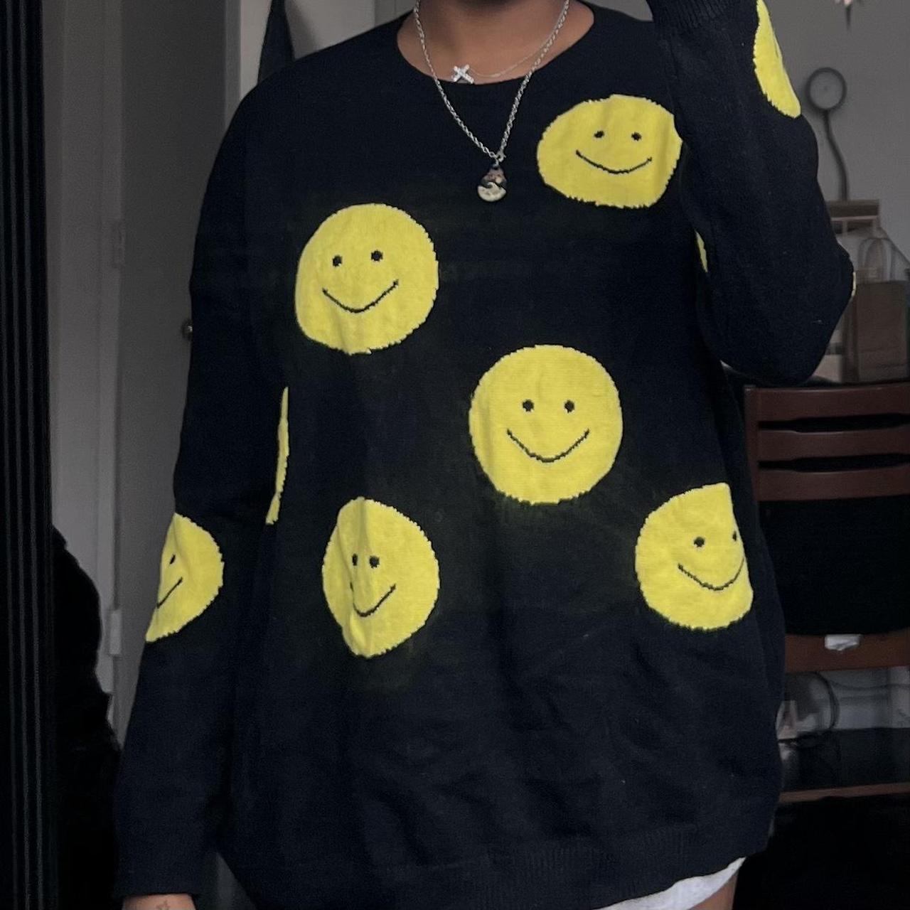 oversized smiley faces sweater 🙂 size medium Depop