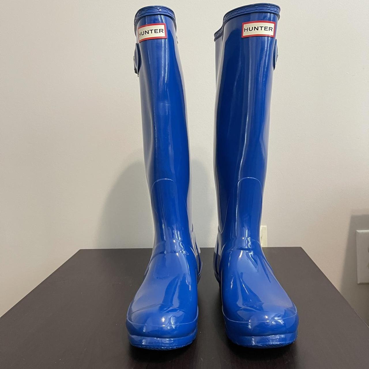 Blue Hunter Rain Boots Size: 7 womens No shoebox ... - Depop