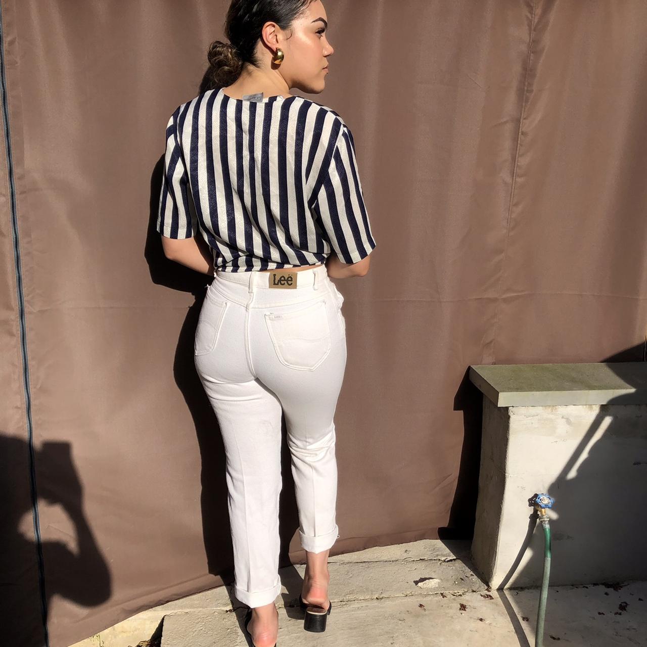 womens white lee jeans