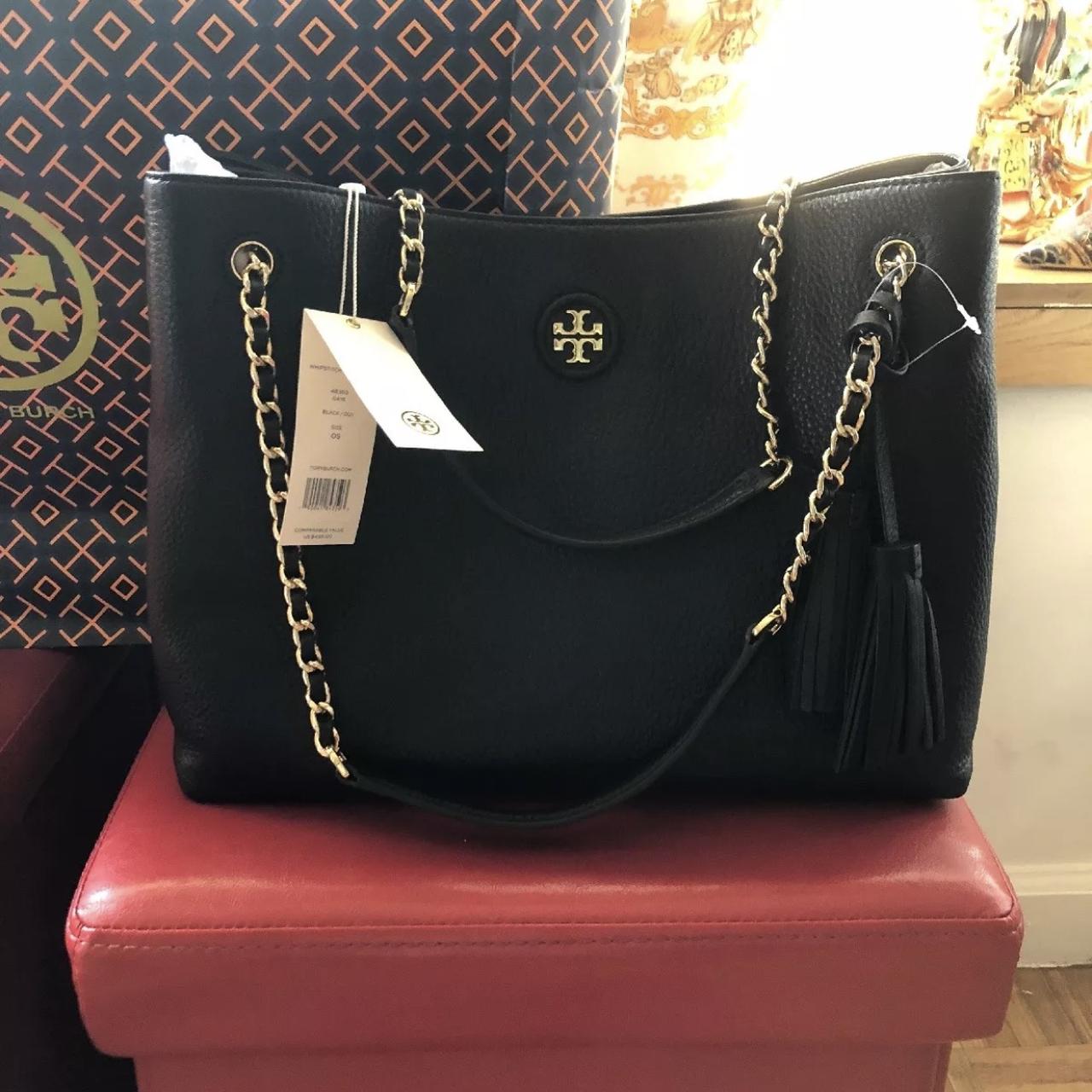 Tory burch clearance whipstitch logo tote