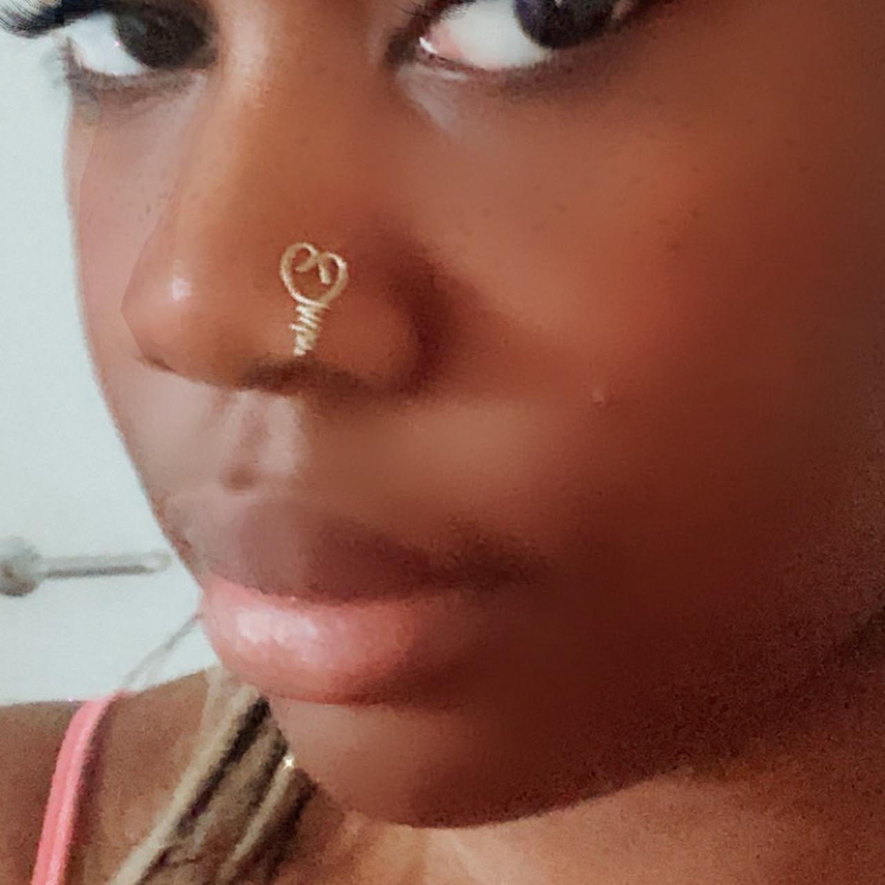 Style “Loveheart” faux nose cuff (customer wearing... - Depop