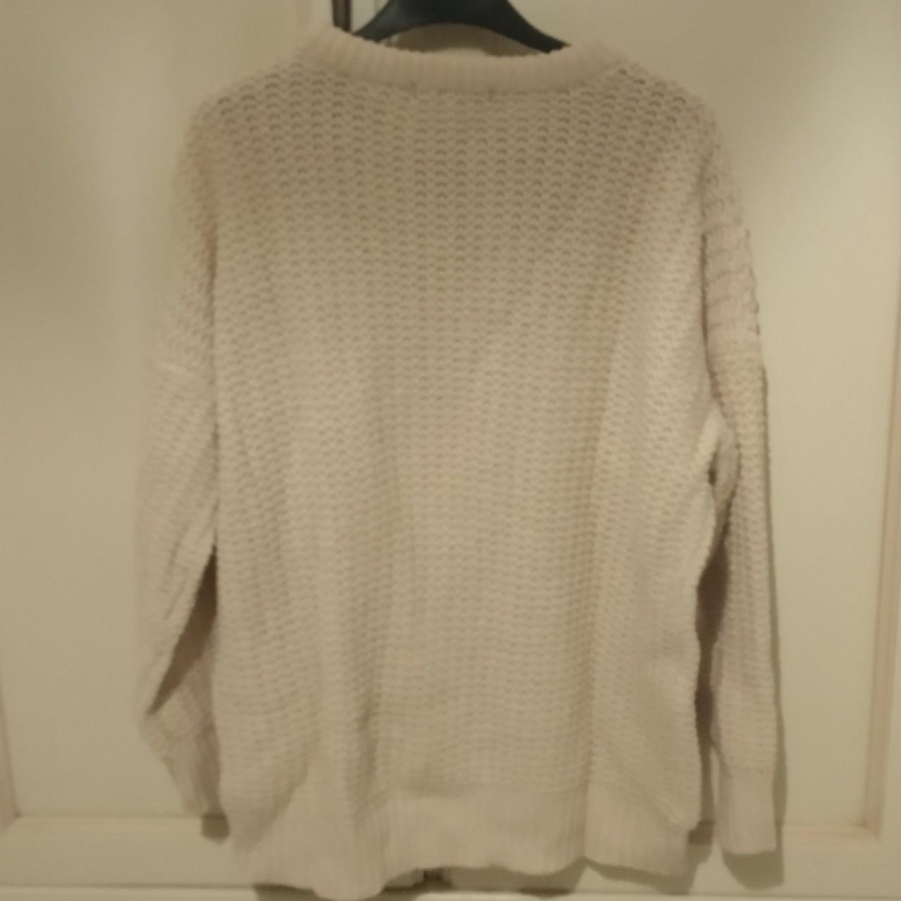 Pullover beige in maglia doppia di Zara Taglia L - Depop