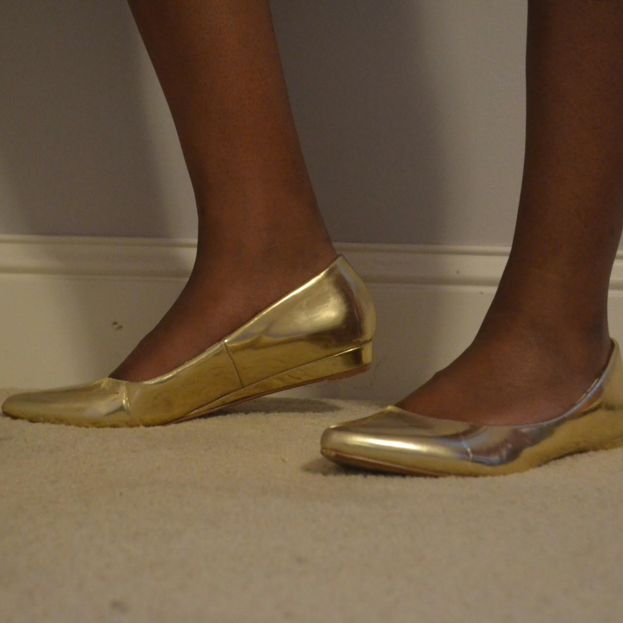 Comfortable sales gold flats