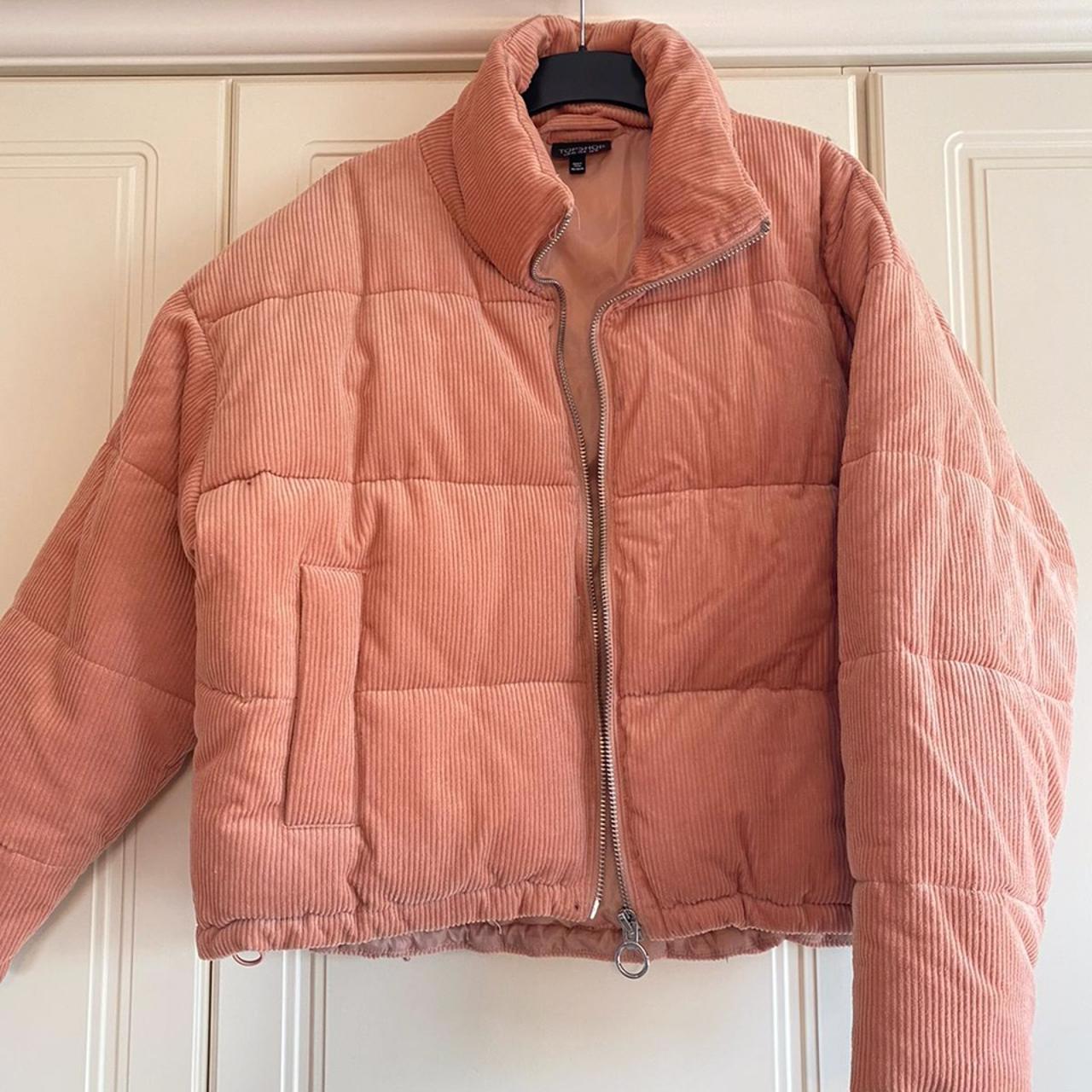 Topshop pink corduroy puffer on sale jacket