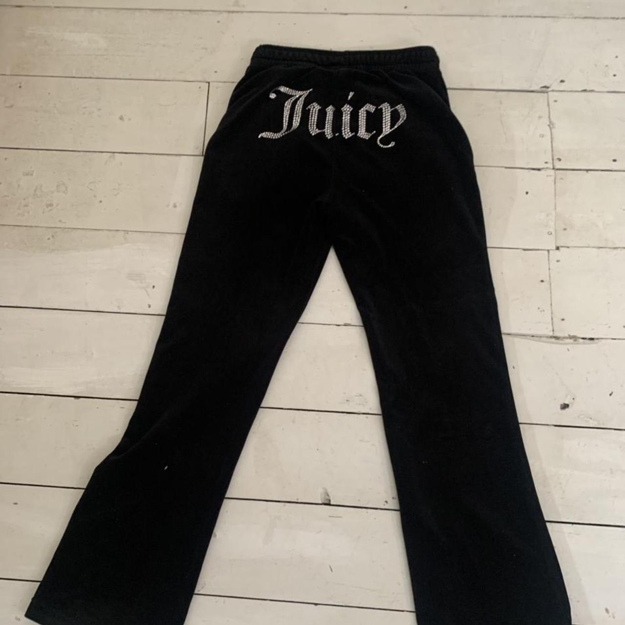 black juicy couture bottoms with diamantes on the... - Depop