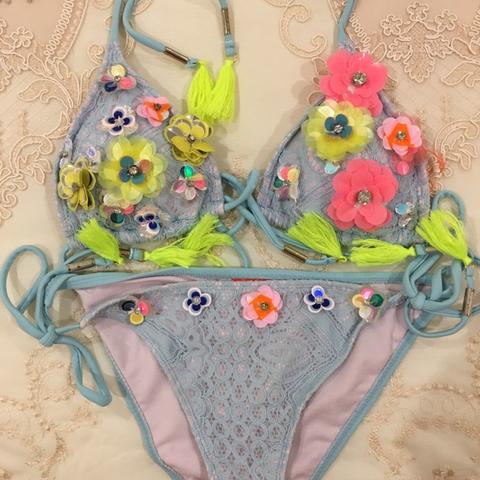 River island store embellished bikini