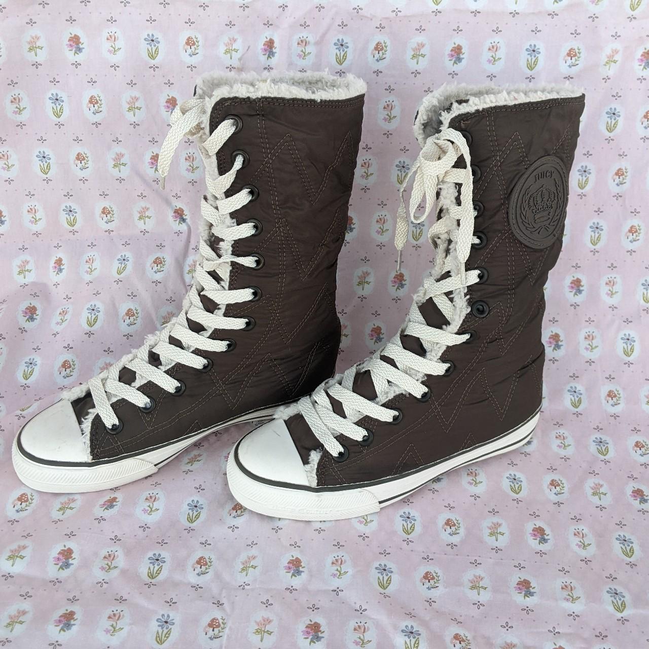 Y2K 2000S authentic Juicy Couture Sherpa High Top... - Depop