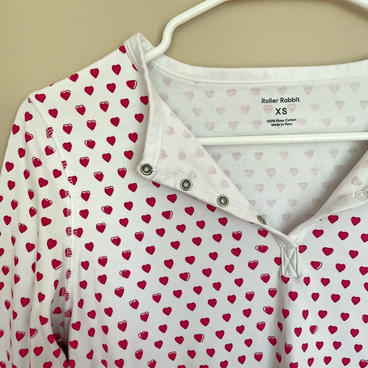 roller rabbit pink heart xs pajama top!! no tages... Depop