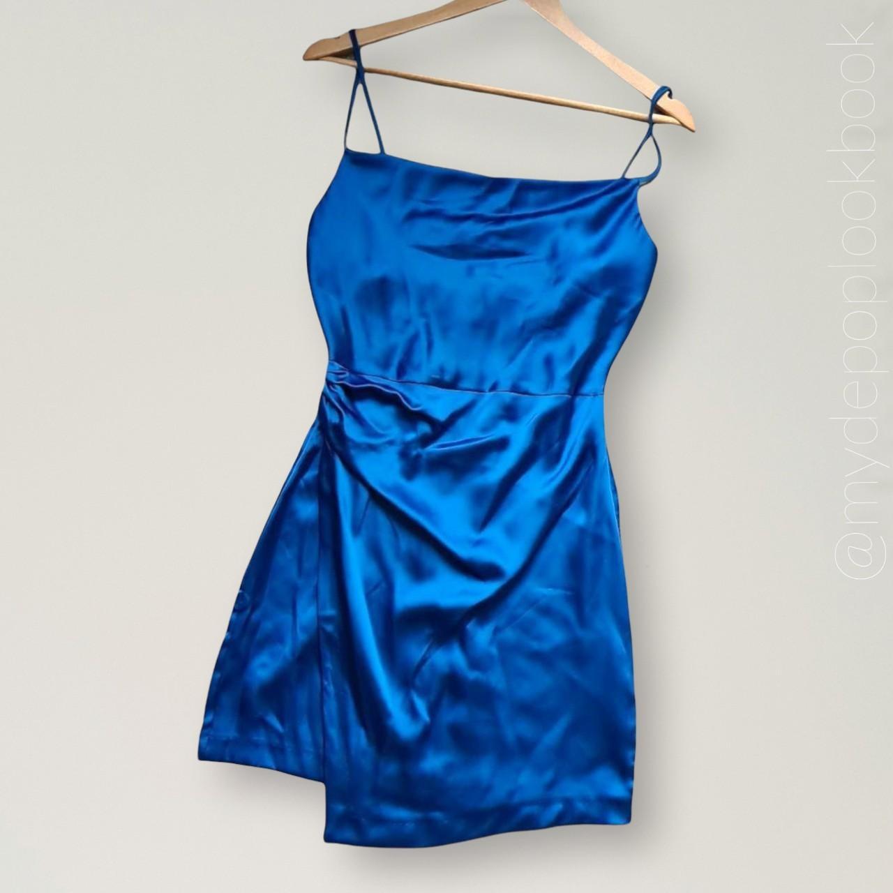 zara flowing mini dress blue