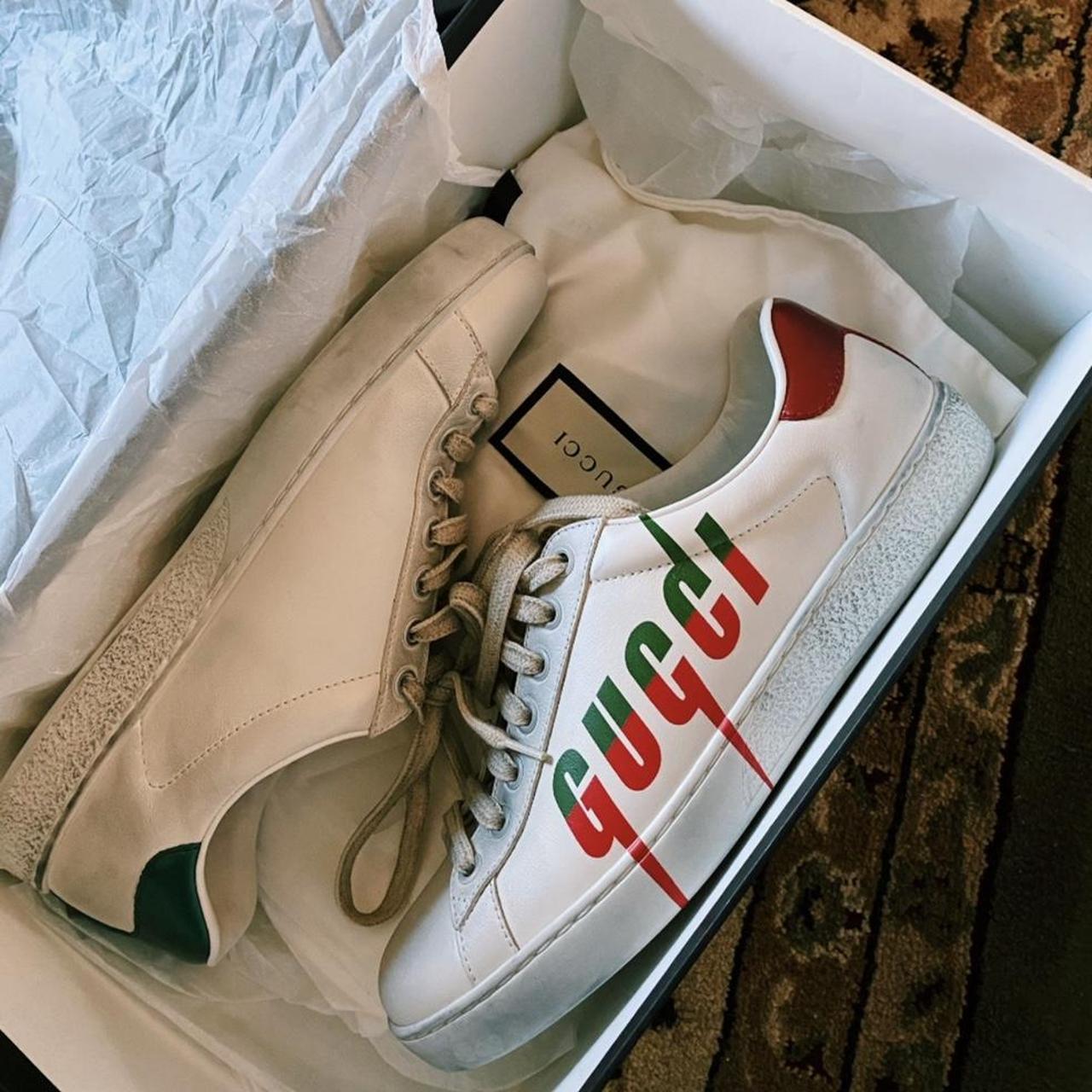 Gucci New Ace Blade Logo Sneakers Mens size 5.5 but... - Depop
