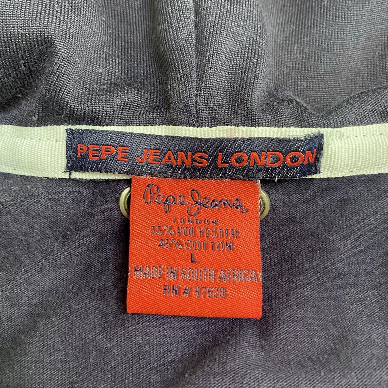 Early 2000s Pepe Jeans London Navy Zip-Up Hooded... - Depop