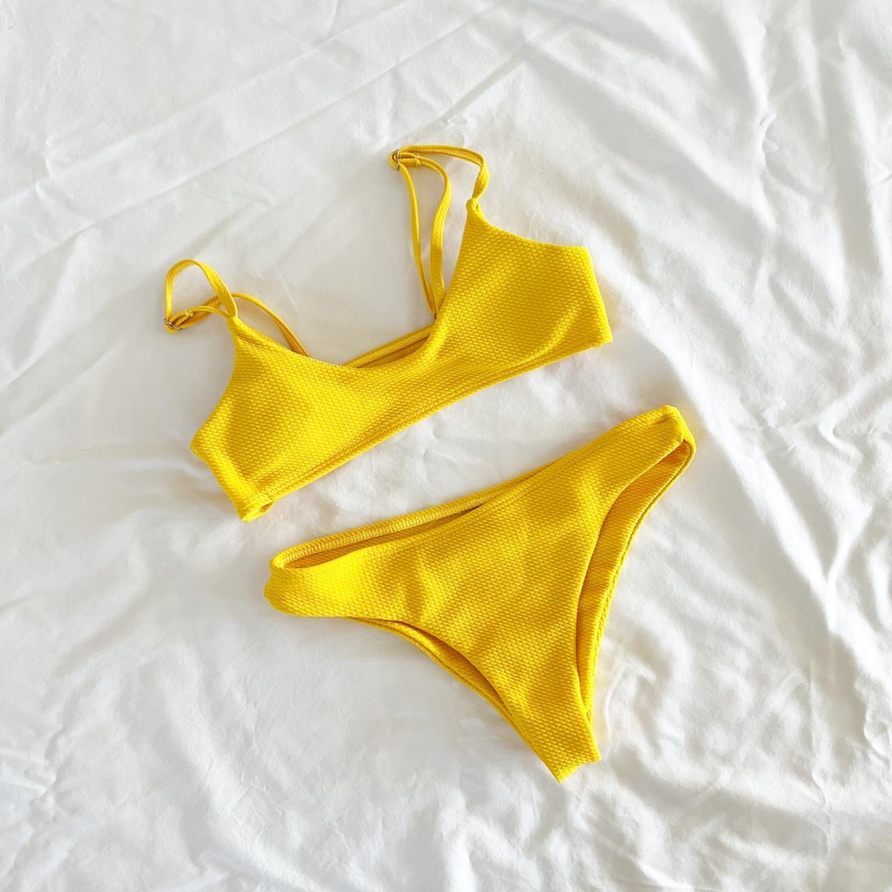 Zaful— Yellow bikini set Top is size 4 (US), fits... - Depop