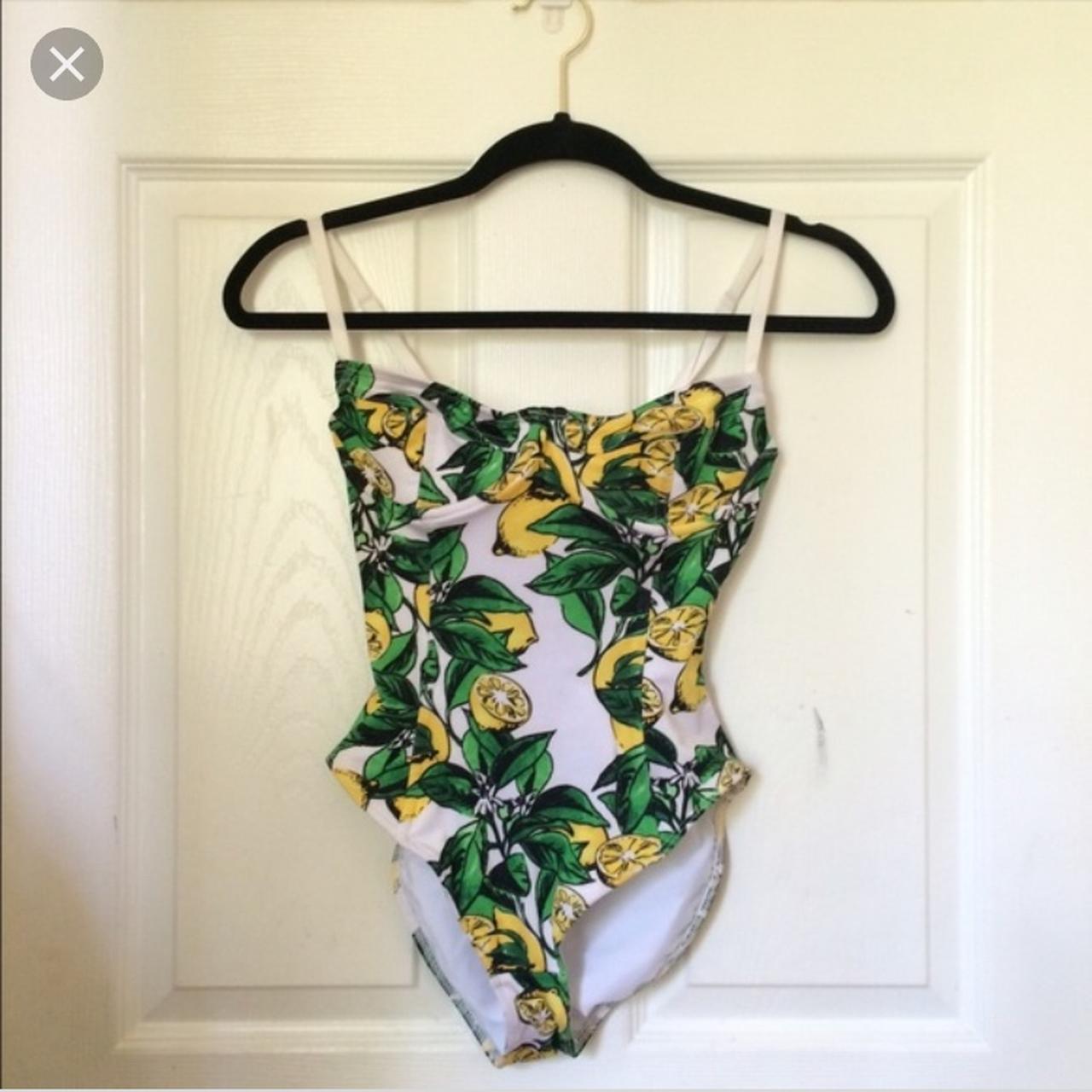 The cutest American apparel lemon print swimsuit Depop