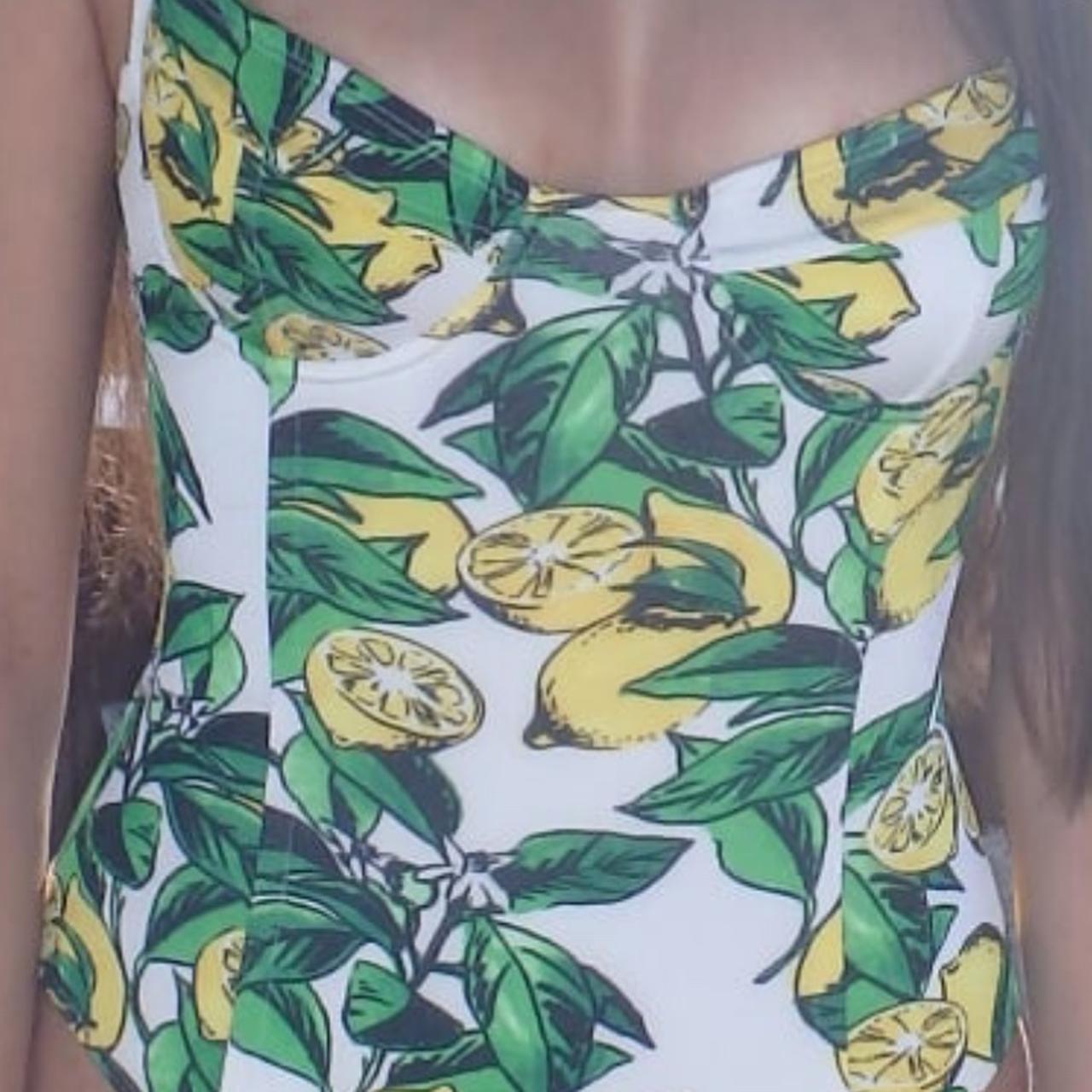 The cutest American apparel lemon print swimsuit Depop