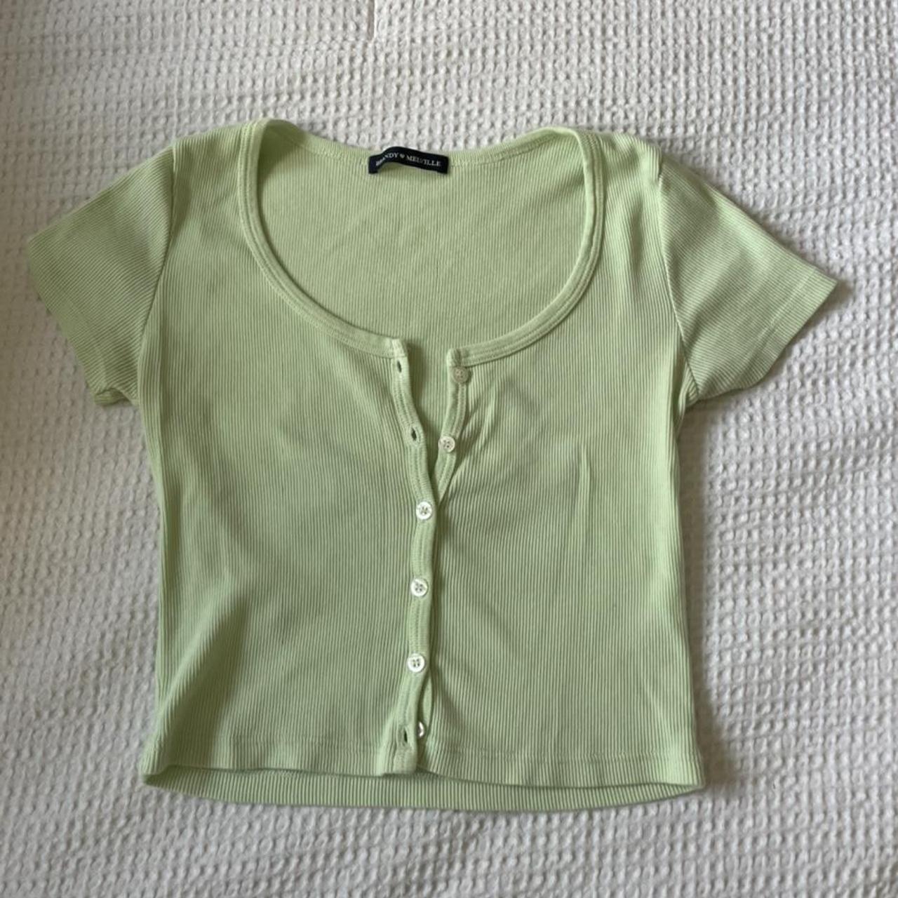 Brandy Melville Women's Green Croptop Depop