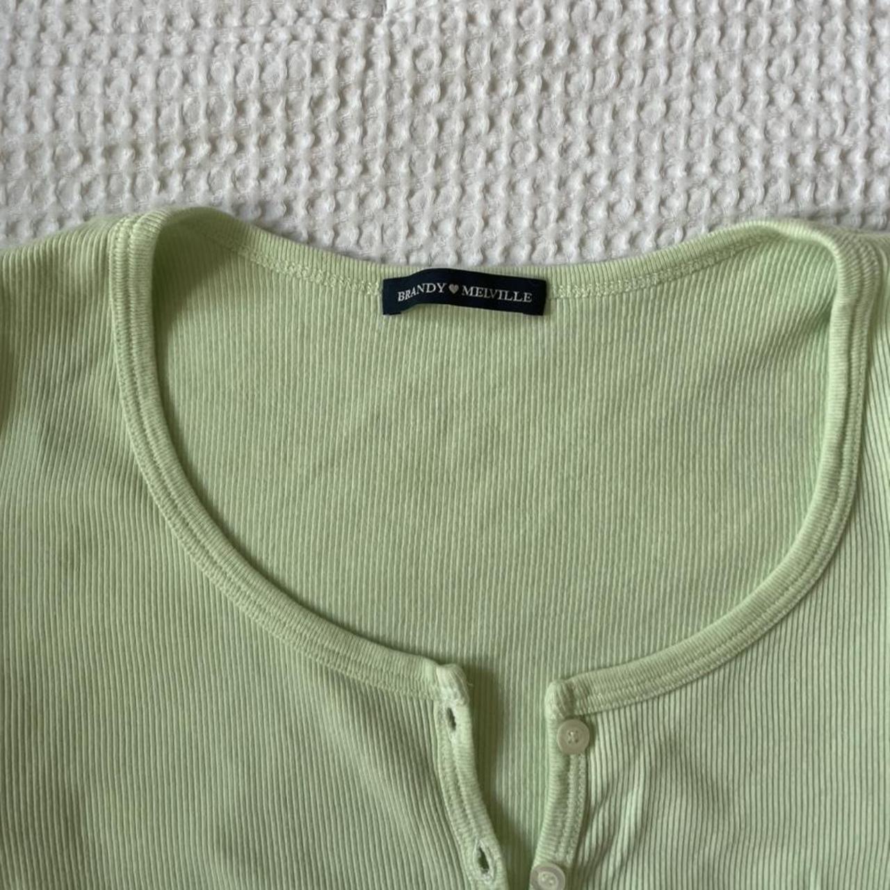 Brandy Melville Women's Green Croptop Depop