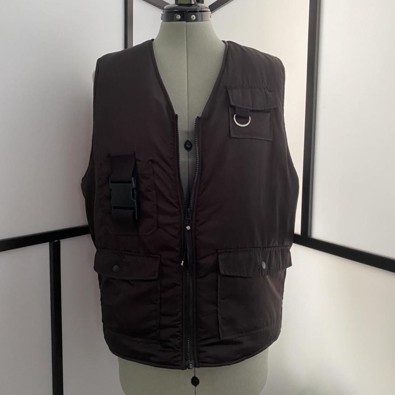 Streetwear black tactical vest. Four pockets, puffer... - Depop