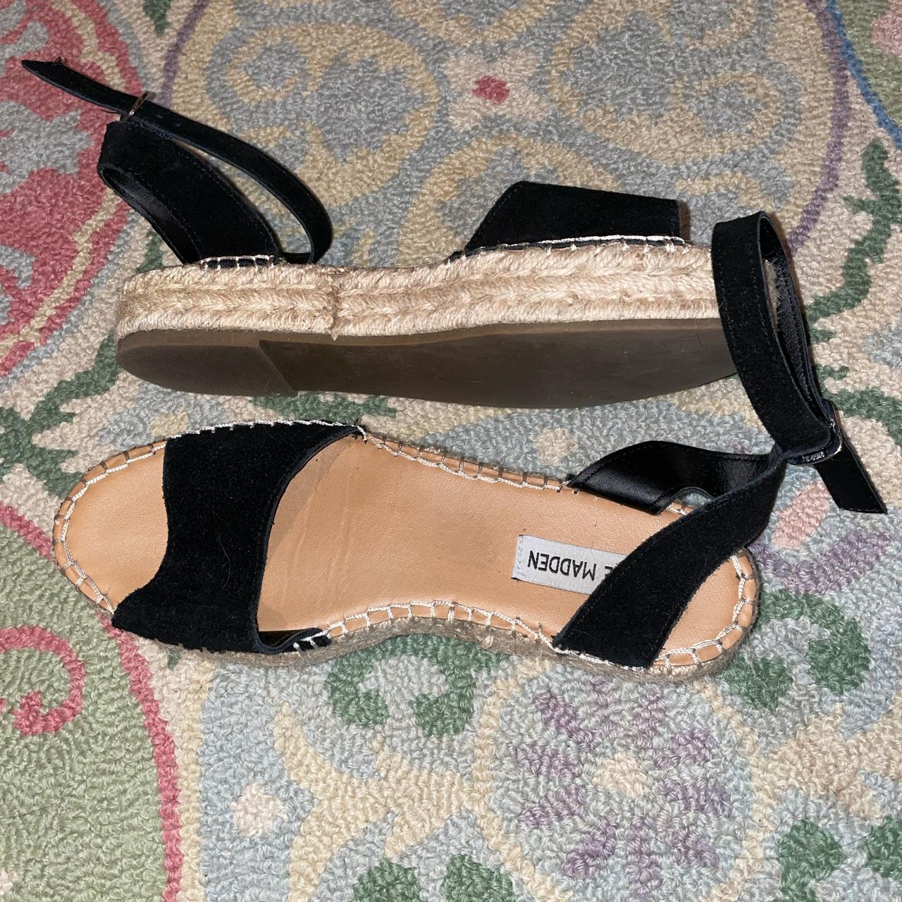 Black steve madden espadrille sandals. They are a... - Depop