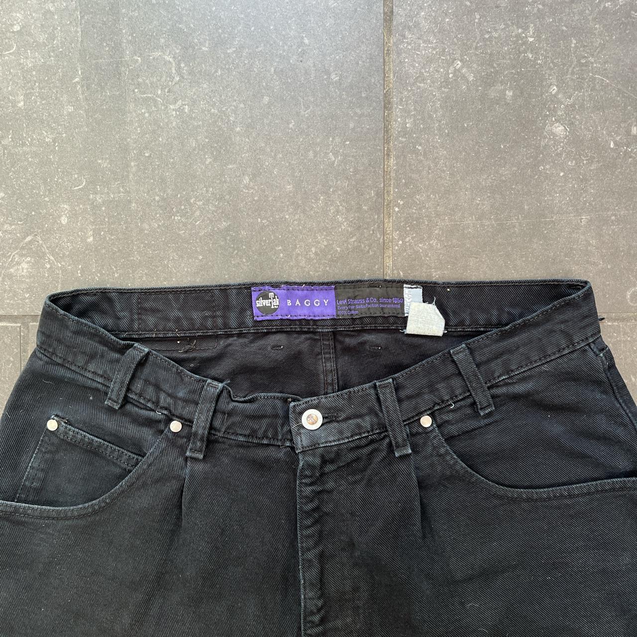 Levi’s Silvertab black baggy jeans hemmed to a... - Depop