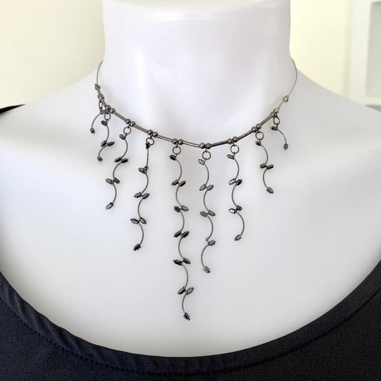 Product Image 1 - Metal wire bib choker necklace