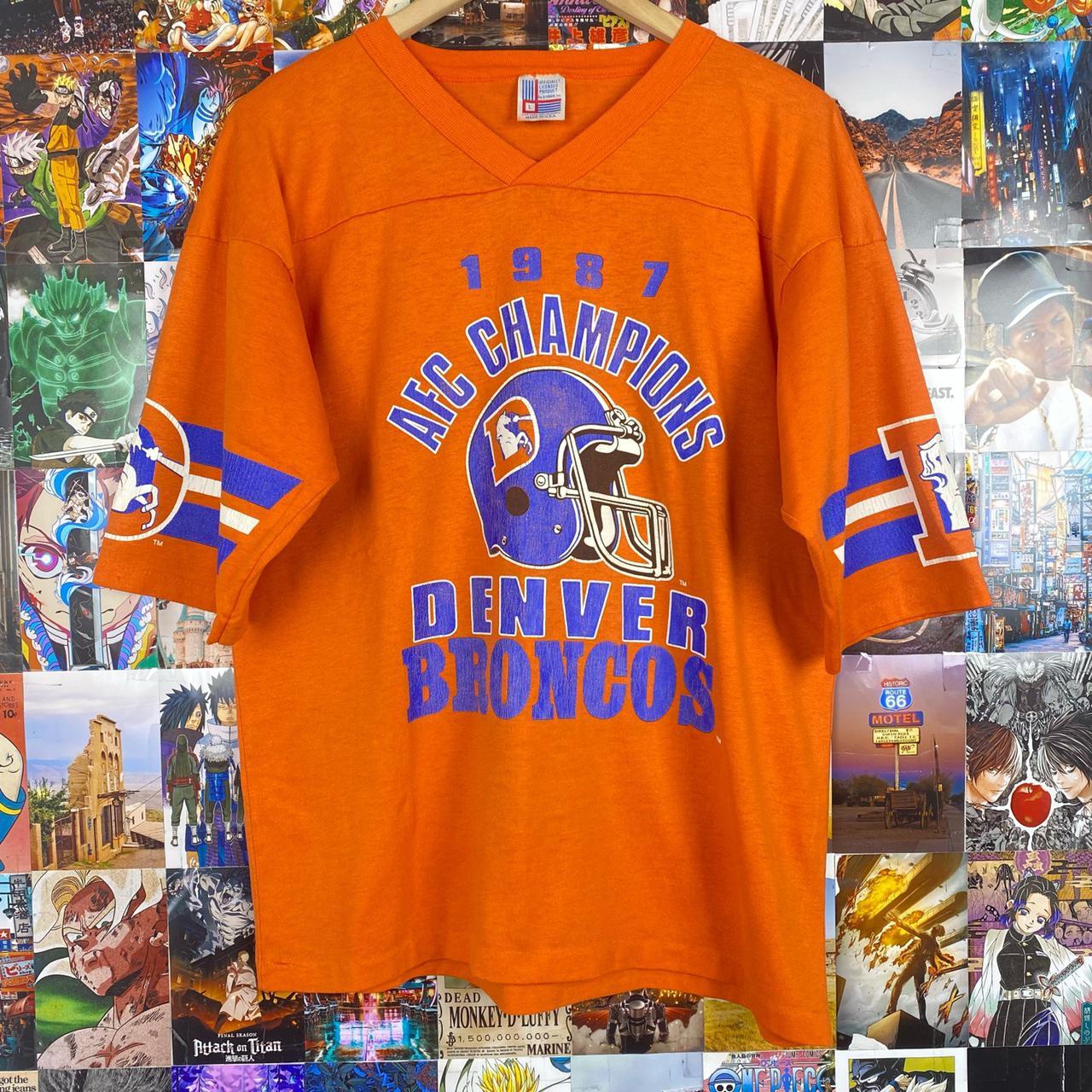 Vintage 80s Denver Broncos T-shirt Large fits Medium Champion NFL