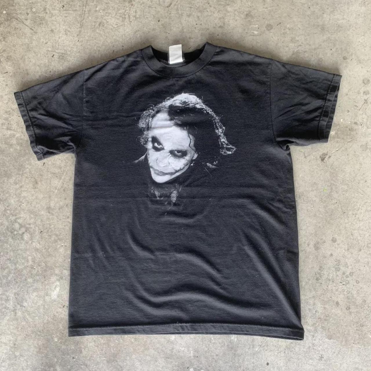 Vintage Black The Dark Knight Joker Promo T... - Depop