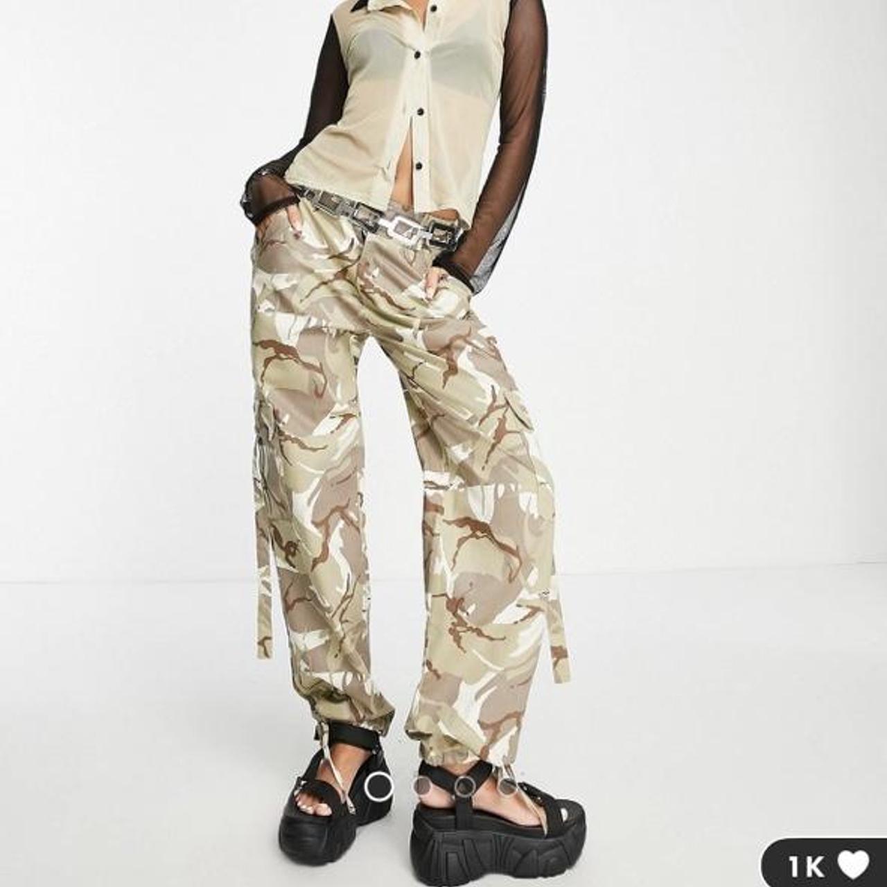 ASOS DESIGN Twill Utility Combat Pants Womens Size 4 Khaki Green Combat  Joggers | eBay