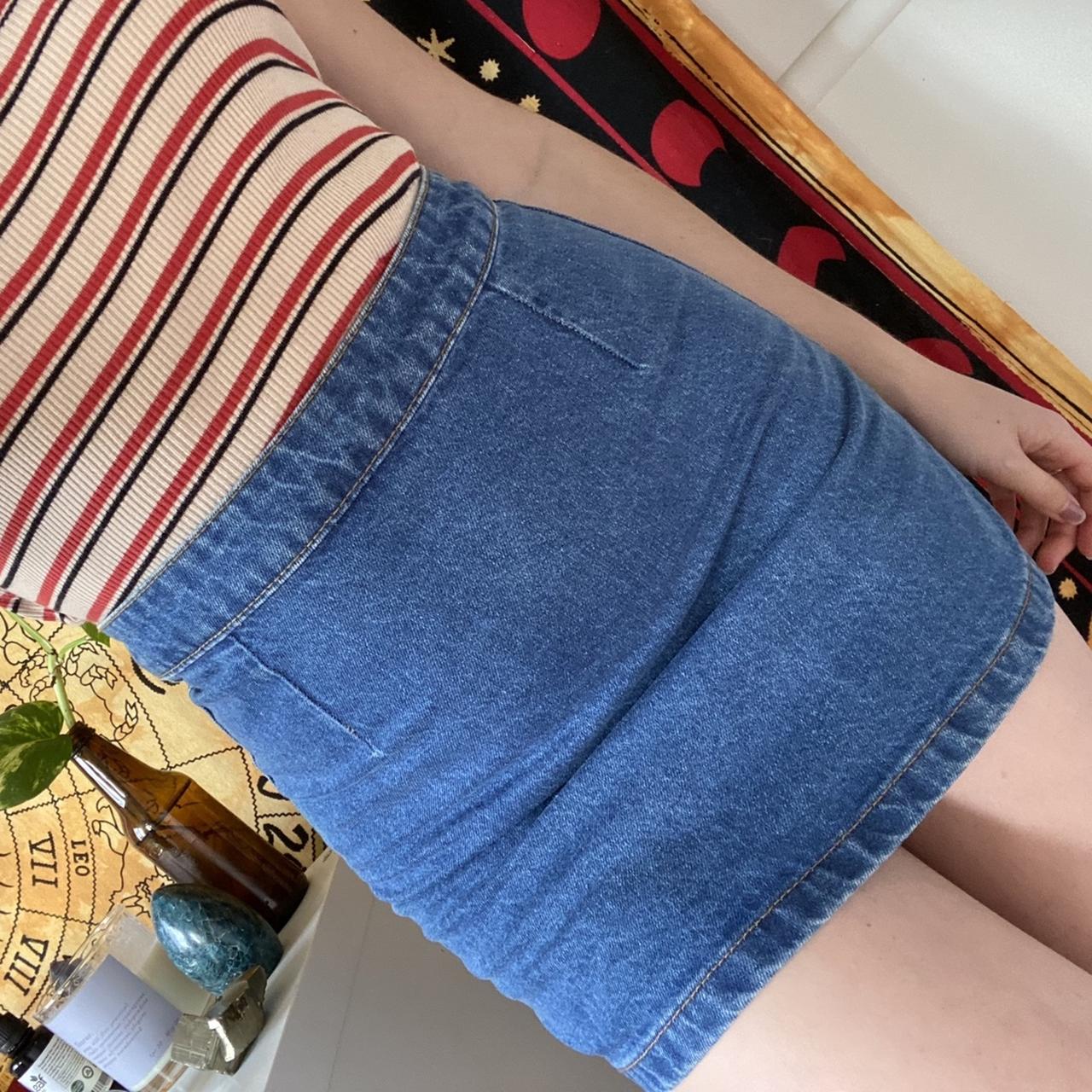 cute denim mini skirt from dotti. zips at the back.... Depop