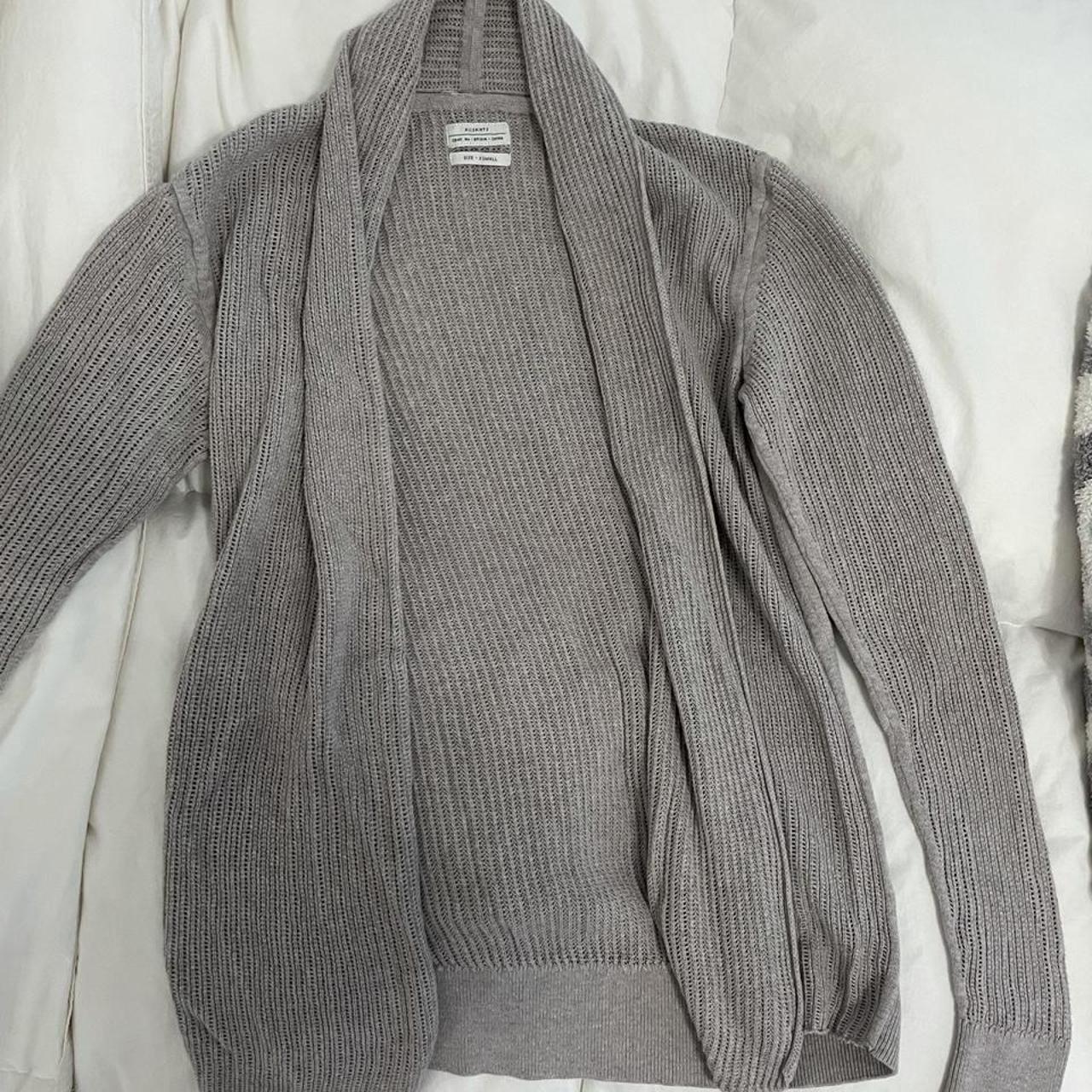 All saints grey knit cardigan - Depop