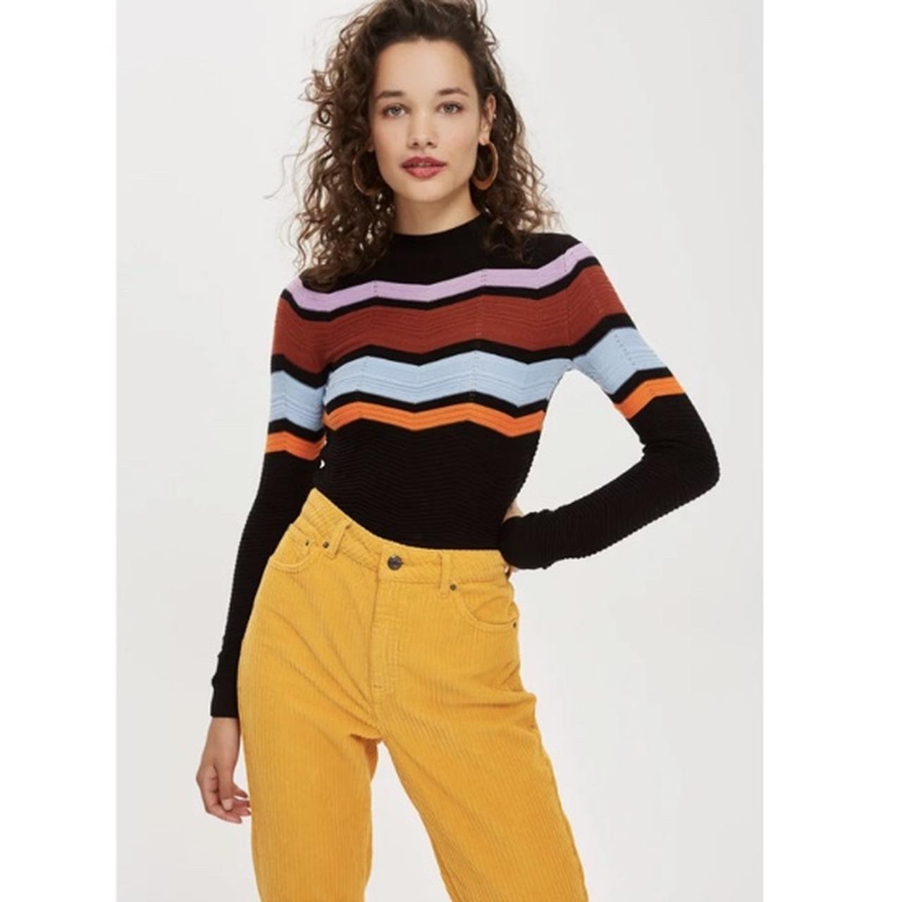 Topshop Chevron Insert Jumper, Size 6, Only worn a