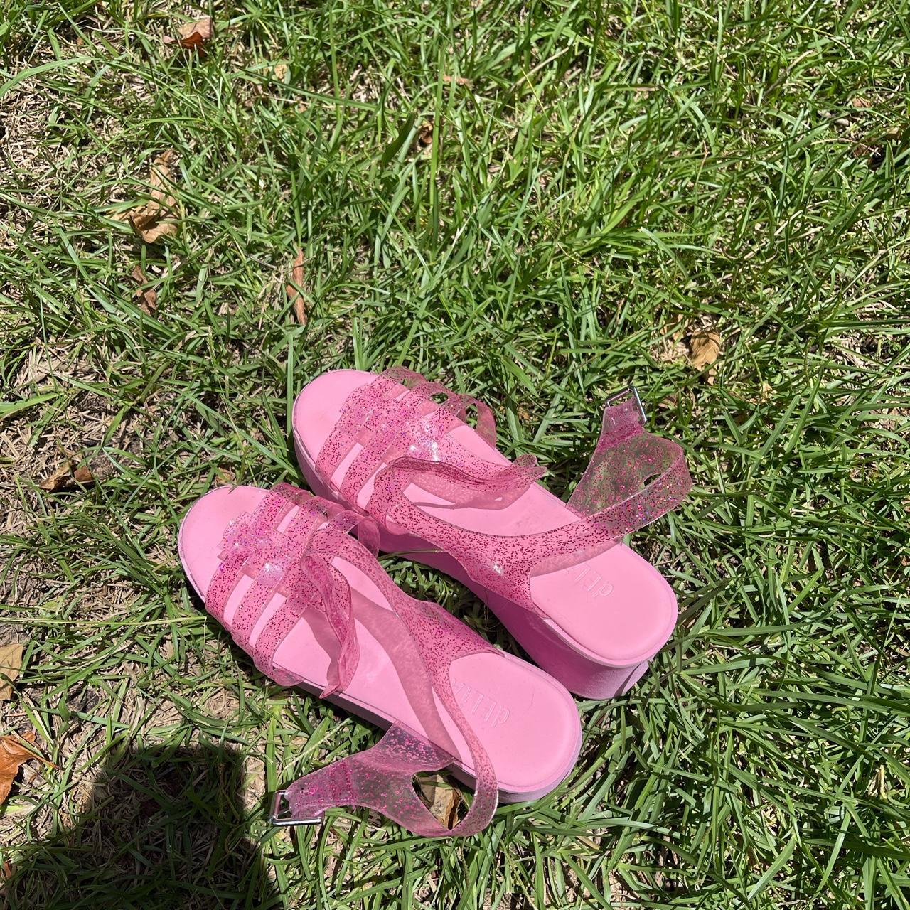 delia’s platform glitter jelly sandals! super cute,... Depop