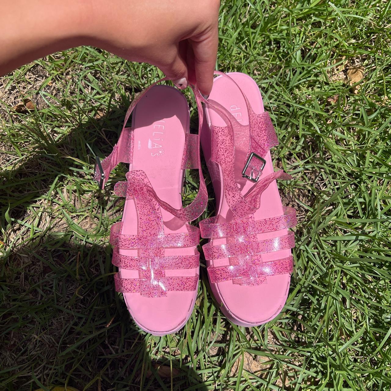 delia’s platform glitter jelly sandals! super cute,... Depop