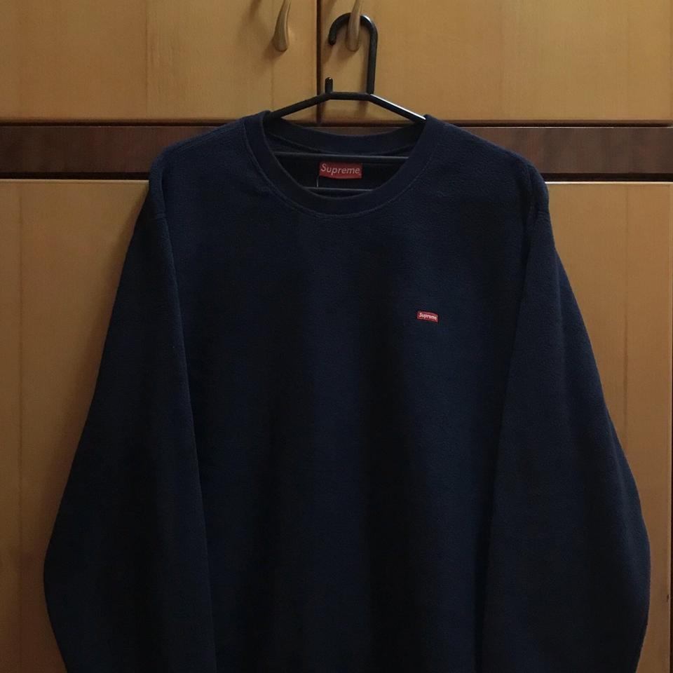 Supreme small box logo Crewneck , Navy with red small...