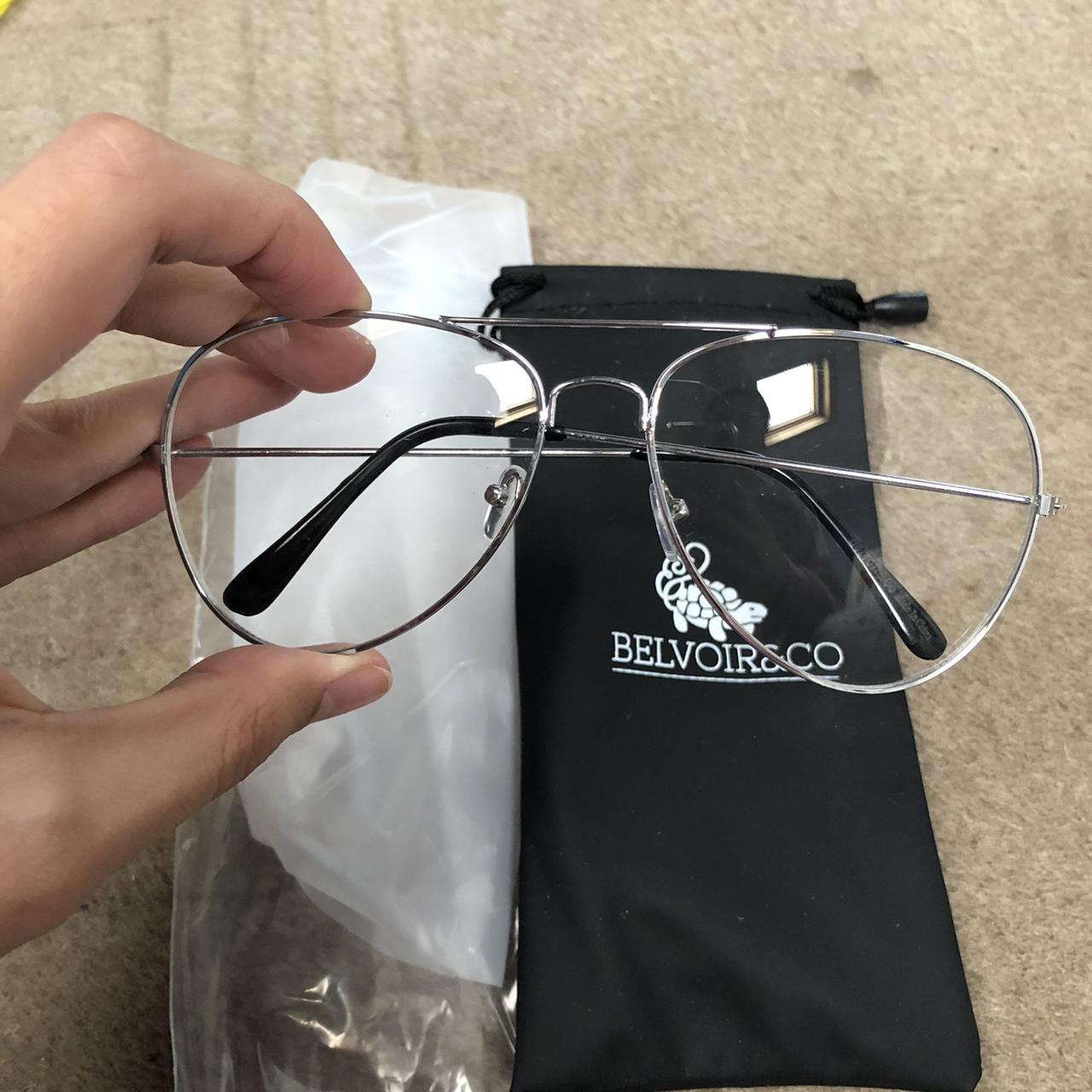 Belvoir&co silver framed aviator style glasses Brand... Depop