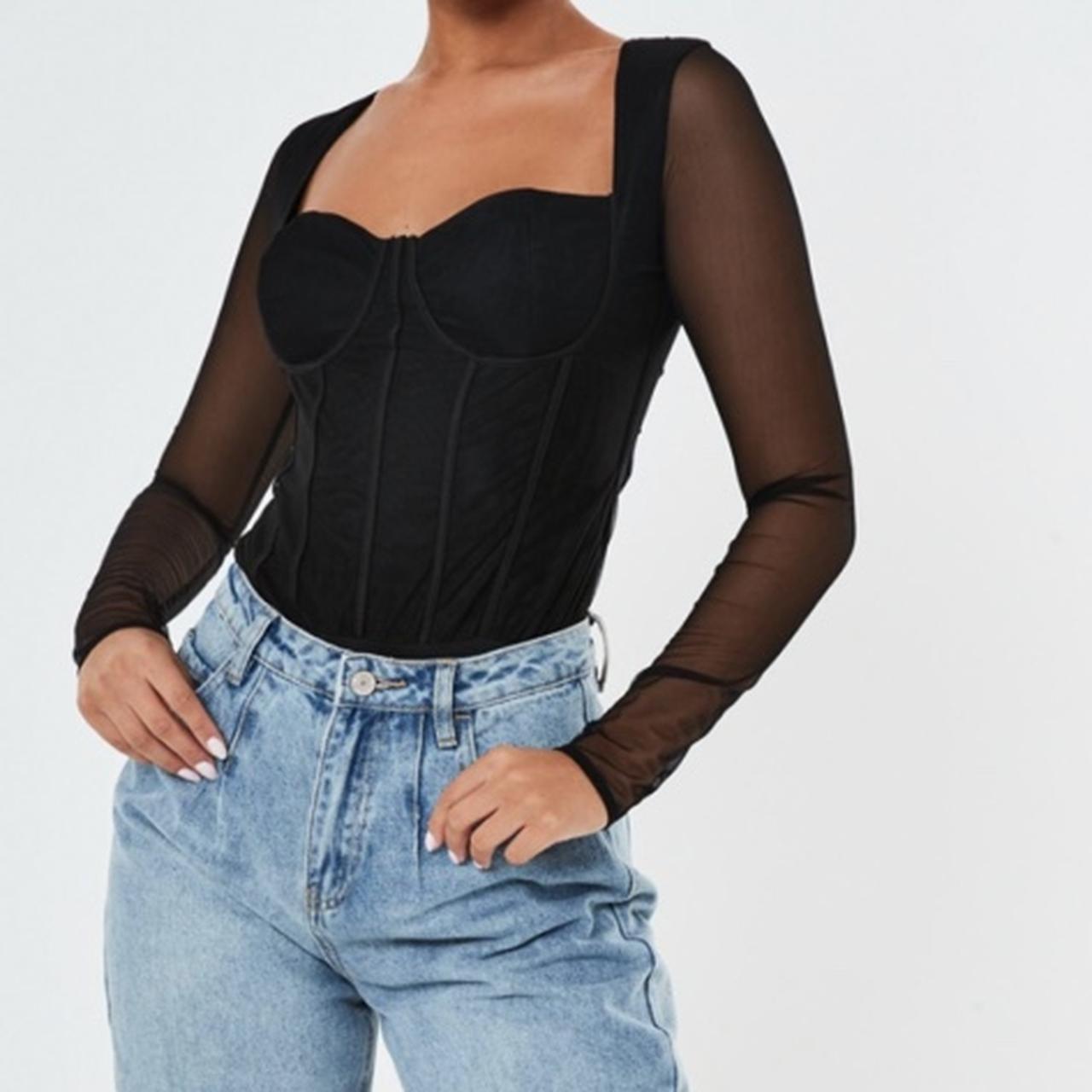 Missguided Mesh Corset Bodysuit