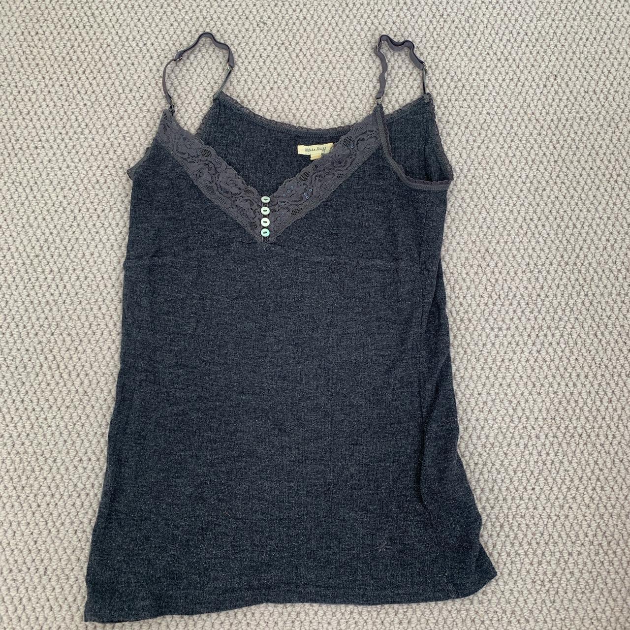 Grey lace tank top Size 8 tanktop vest lace... Depop