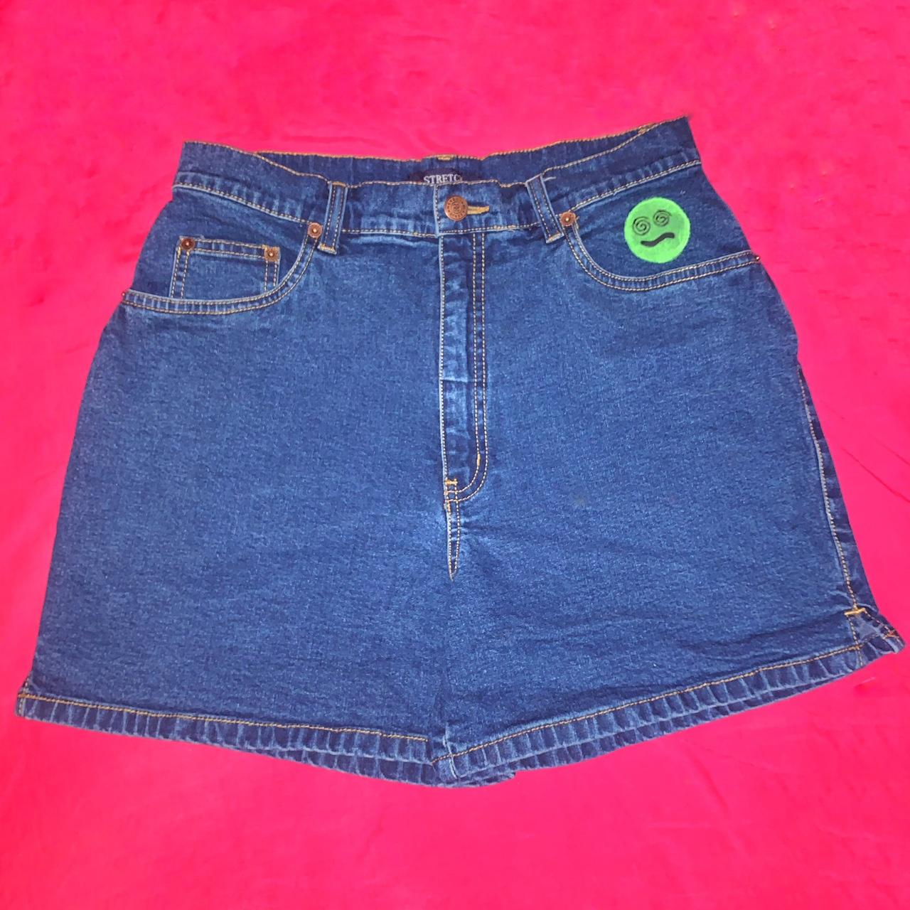 Bill Blass Women's Blue and Green Shorts | Depop