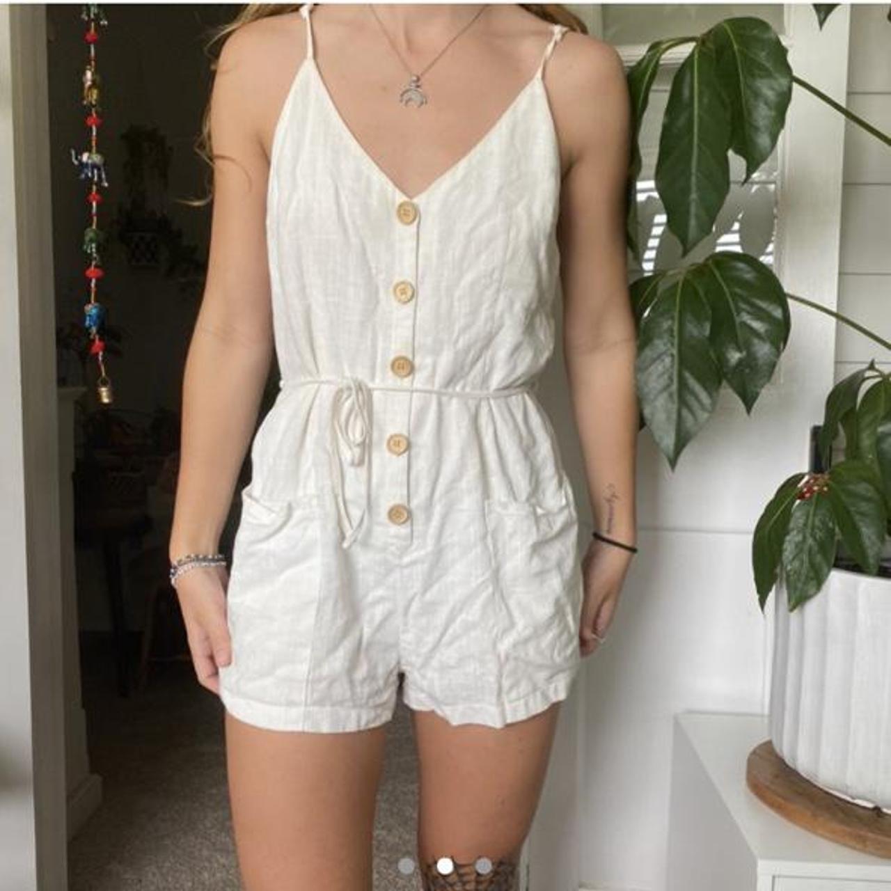 white button up playsuit