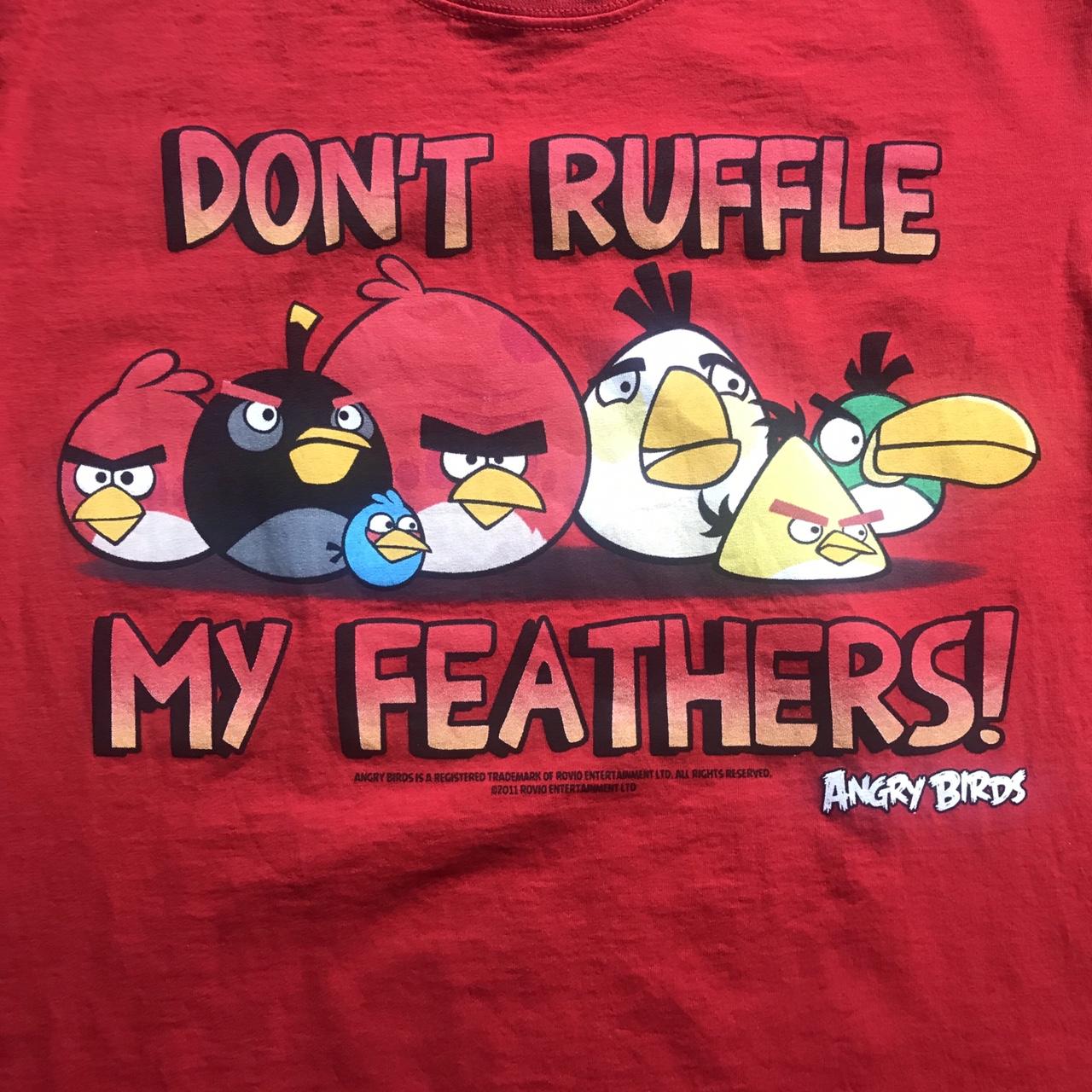 Kids Angry Bird T shirt Bright red with short Depop