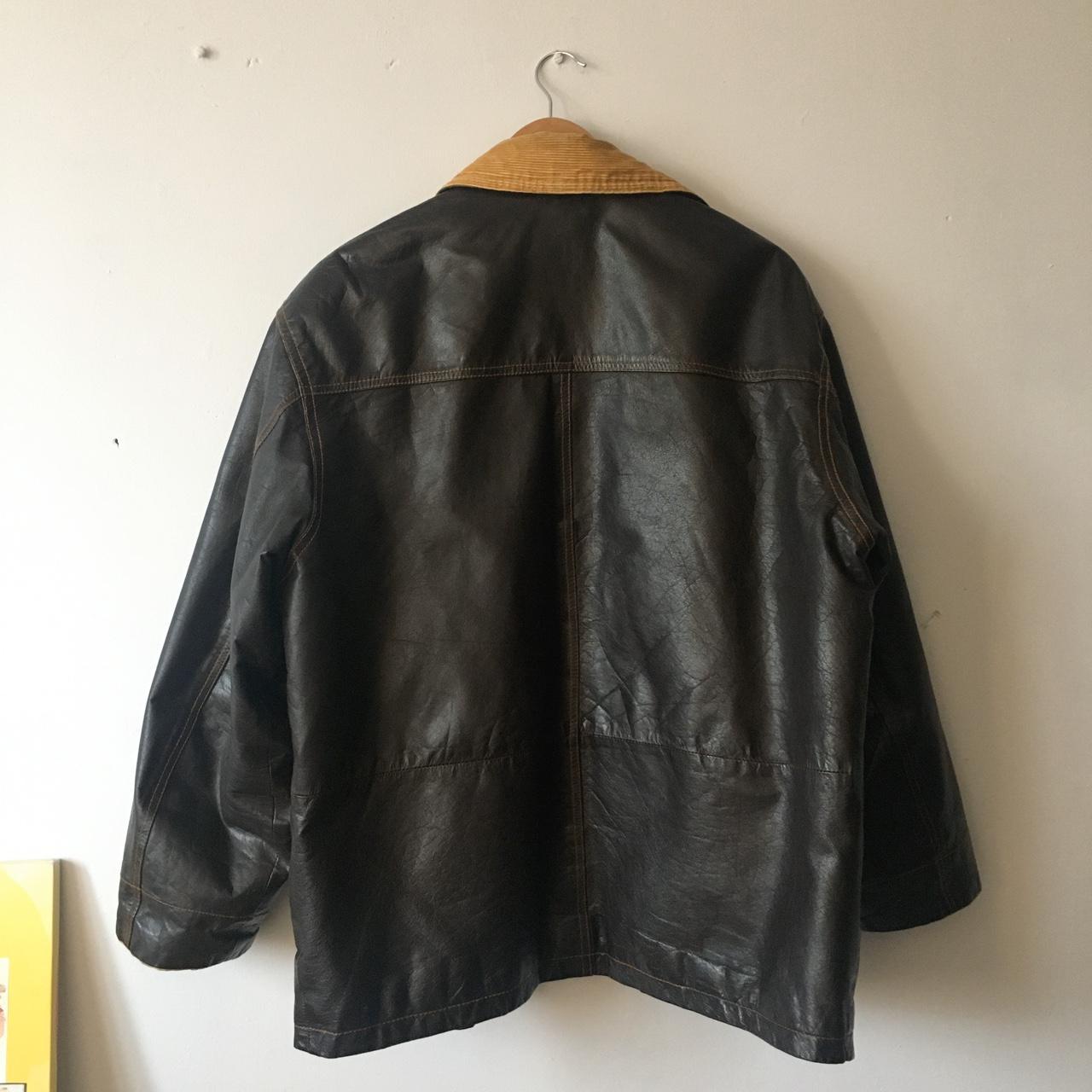 Vintage oversized Leather jacket - Depop