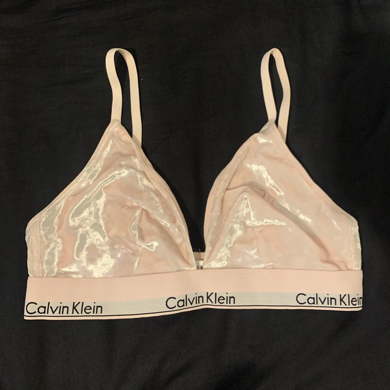 calvin klein pink velvet bralette