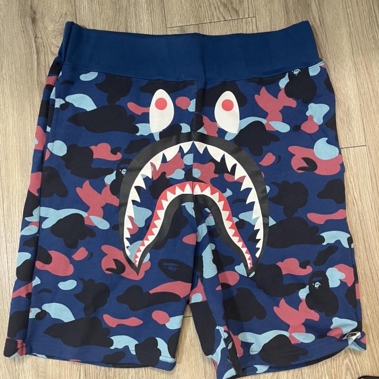 Bape Blue Red multi camo shorts. 100 authentic. Depop