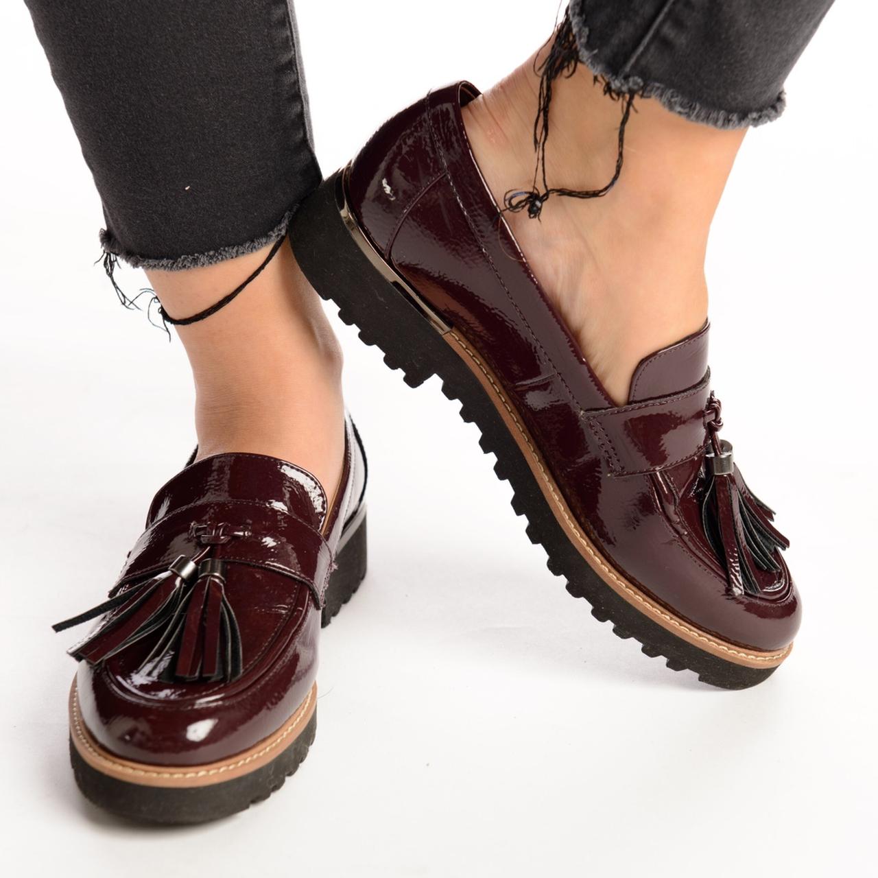 Burgundy tassel loafers on sale womens