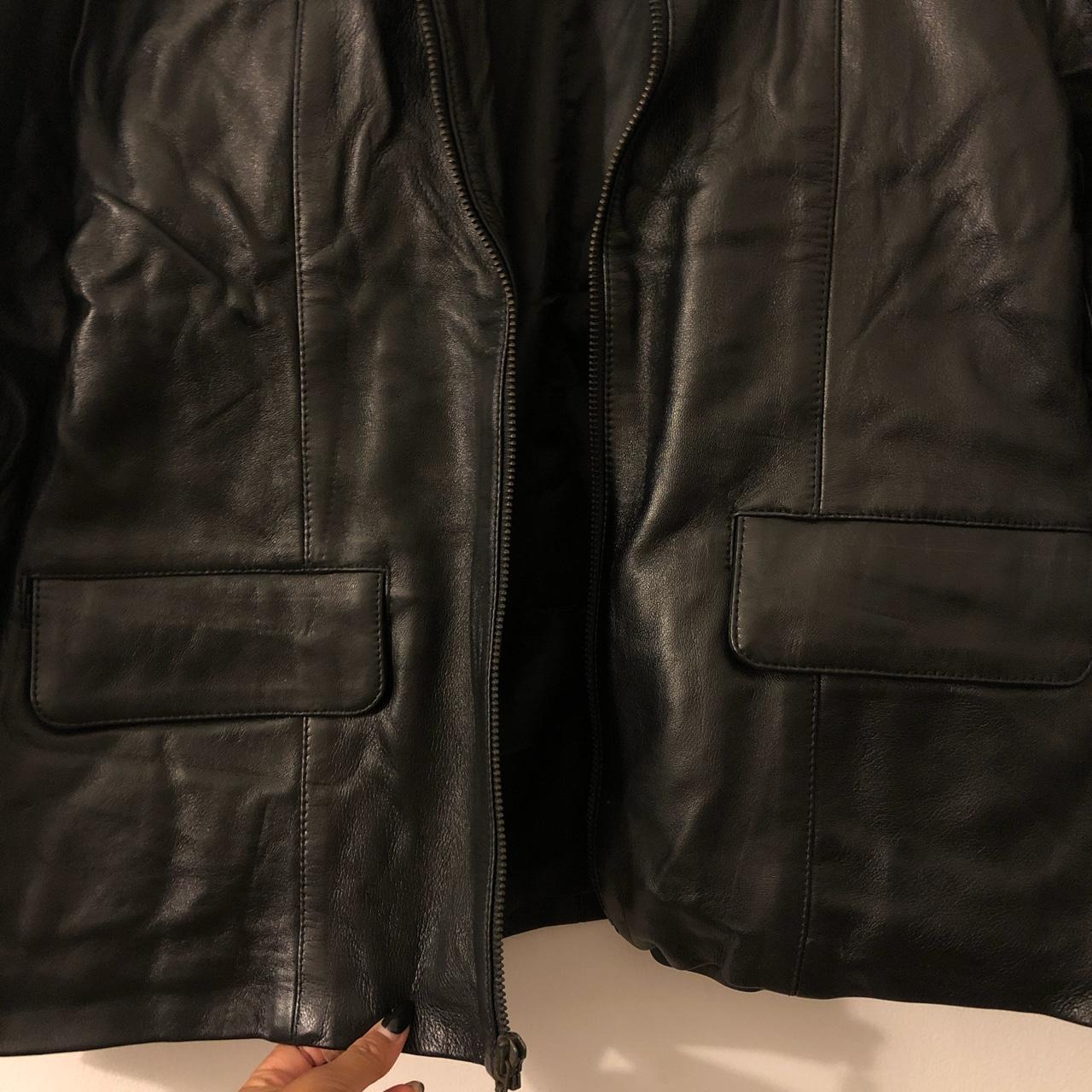 Mens Leather Jacket No size available but believe... - Depop