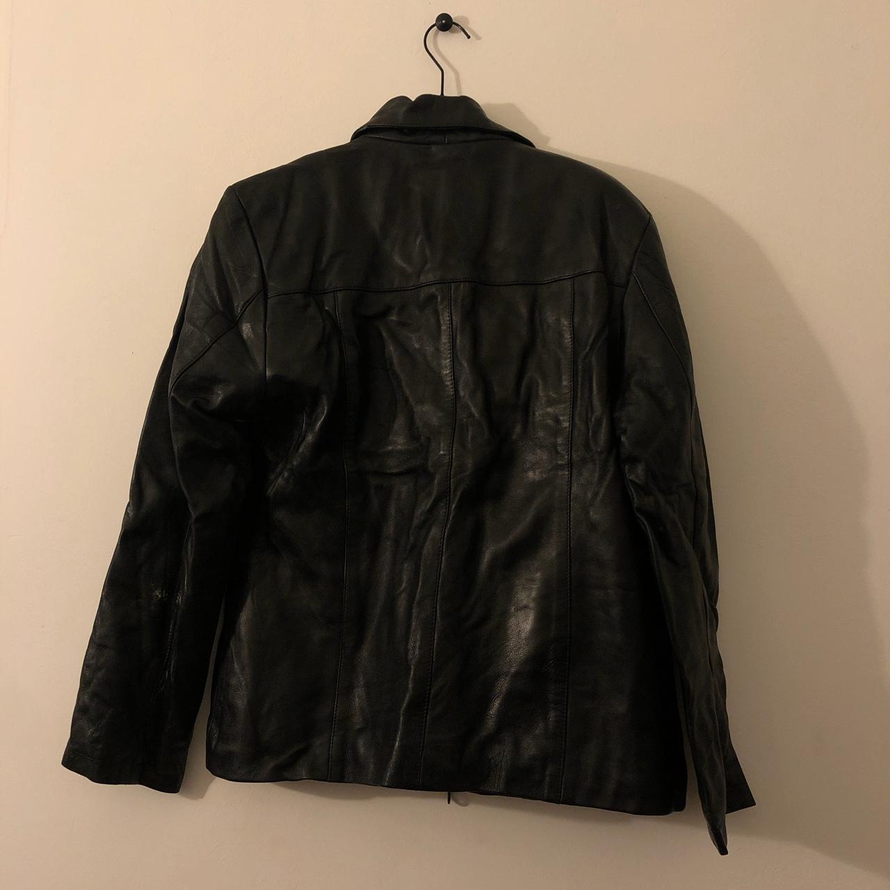 Mens Leather Jacket No size available but believe... - Depop