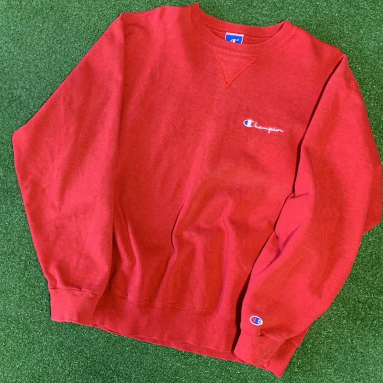 Champion Men's Red Jumper | Depop