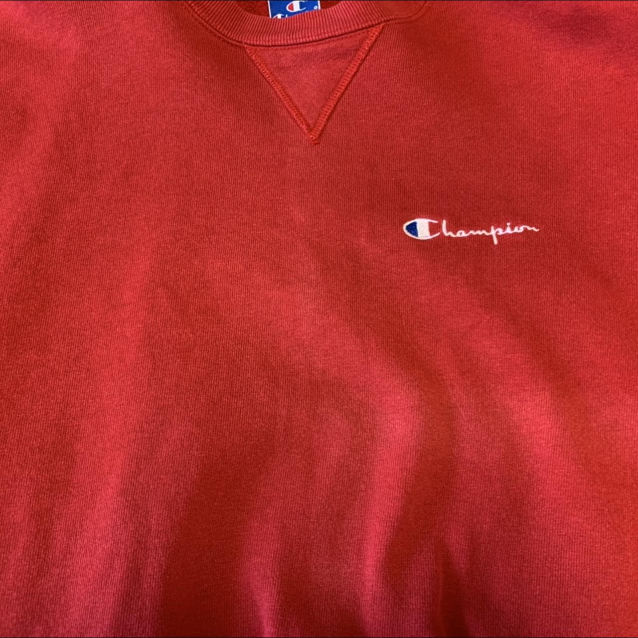 Champion Men's Red Jumper | Depop