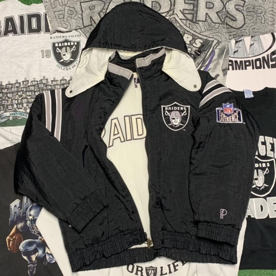 Vintage 90s Raiders NFL Starter Puffer Jacket Men's - Depop